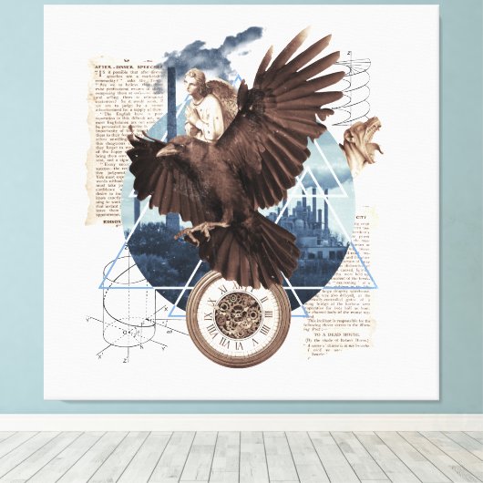 Toile Flying Eagle avec plusieurs autres éléments collag (Insitu (Plancher de Bois))