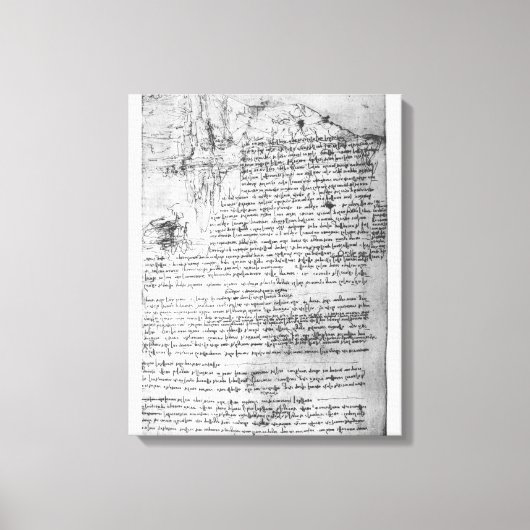 Toile Fol.145v-b, page du carnet de Da Vinci (Recto)