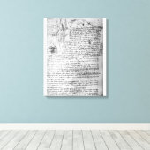 Toile Fol.145v-b, page du carnet de Da Vinci (Insitu (Plancher de Bois))