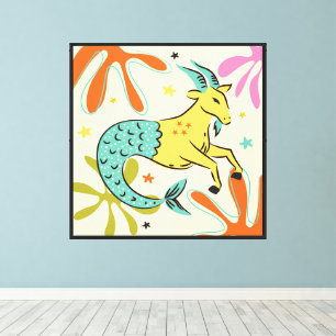 Toile Folkart Boho Sagittaire Zodiaque Abstrait