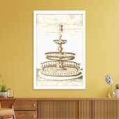 Toile Fontaine de cour avec chérub ornemental (Insitu(Salon))