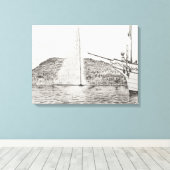 Toile Fontaine de Genève et Bow de plaisance Bateau 2011 (Insitu (Plancher de Bois))