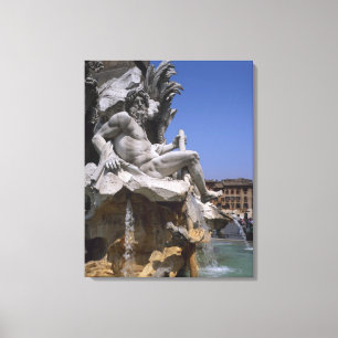 Toile Fontaine des Quatre-Fleuves, place Navone, Rome,