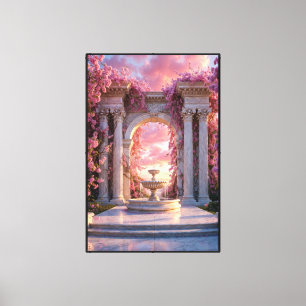 Toile Fontaine Fleur de Cerisier Rose Arc de Marbre