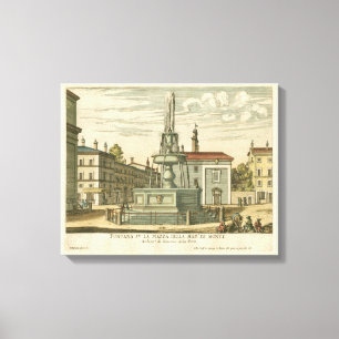 Toile Fontaine italienne dans la place par Falda