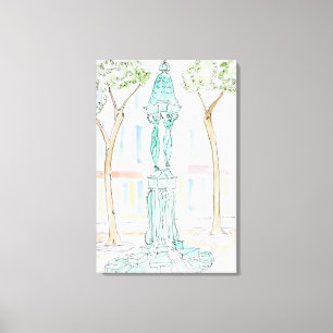 Toile Fontaine Wallace rue Brea Paris, France