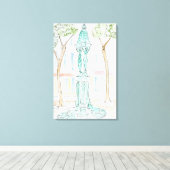 Toile Fontaine Wallace sur la rue Brea | Paris, France (Insitu (Plancher de Bois))