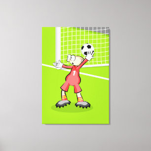 Toile Football portier en faisant un service d'arc