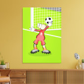 Toile Football portier en faisant un service d'arc (Insitu(Salon))