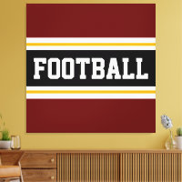 FOOTBALL Profonde Rouge Noir Blanc Jaune Bandes