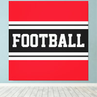 FOOTBALL rouge vif noir blanc rayures de course