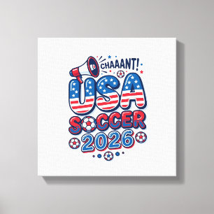 Toile Football USA 2026 Football Gras Typographie Pays T