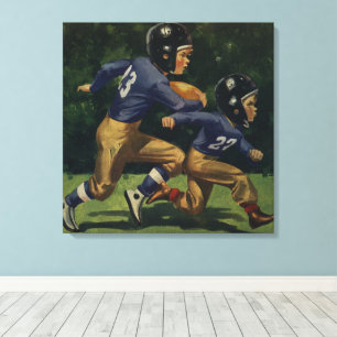 Toile Football vintage, Enfants, Garçons pratiquant des