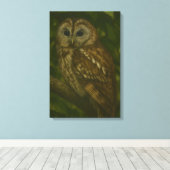 Toile Forest Sentinel - Tawny Owl Wildlife Art (Insitu (Plancher de Bois))