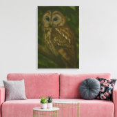 Toile Forest Sentinel - Tawny Owl Wildlife Art (Insitu(Salon))