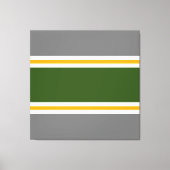 Toile Forêt athlétique Vert gris jaune blanc rayures (Recto)