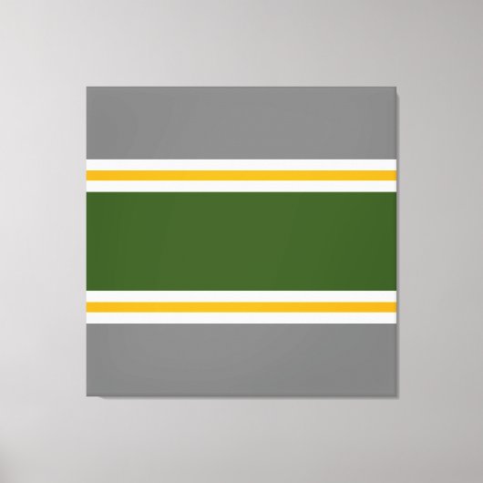 Toile Forêt athlétique Vert gris jaune blanc rayures (Recto)