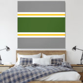 Toile Forêt athlétique Vert gris jaune blanc rayures (Insitu(Chambre))