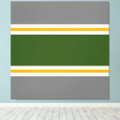 Toile Forêt athlétique Vert gris jaune blanc rayures (Insitu (Plancher de Bois))