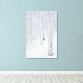 Toile Forêt couverte neige hiver merveilleuse (Insitu (Plancher de Bois))