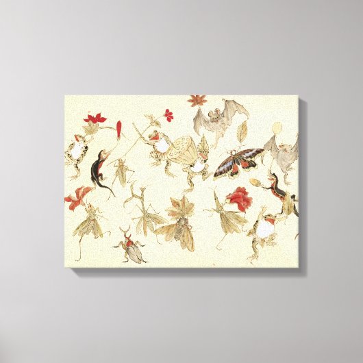 Toile Forêt Dansante De Grenouilles Par Kawanabe Kyosai  (Recto)