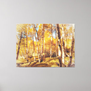 Toile Forêt d'Aspen aux couleurs d'automne vibrantes