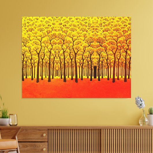 Toile Forêt d'automne dorée (Insitu(Salon))