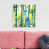 Toile Forêt de bambou dense au coucher du soleil (Insitu(Salon))