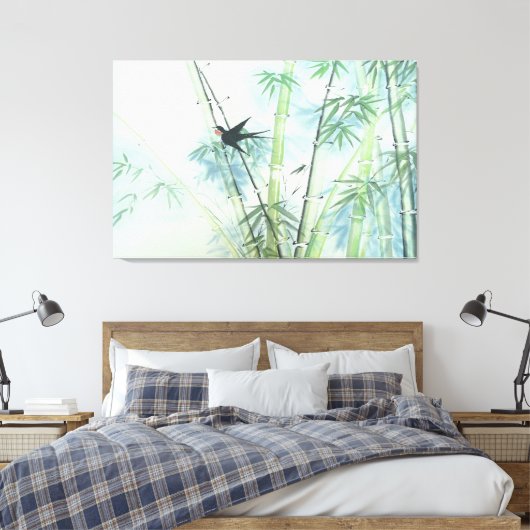 Toile Forêt de bambou - vert (Insitu(Chambre))