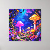 Toile Forêt de champignons enchantée (Recto)