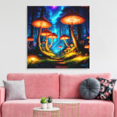 Toile Forêt de champignons magique de minuit (Insitu(Salon))