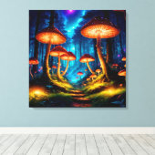 Toile Forêt de champignons magique de minuit (Insitu (Plancher de Bois))