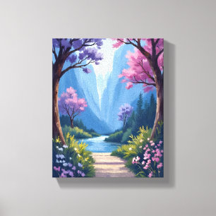 Toile Forêt de Conte de Fées   Paysage Naturel Floral Ma