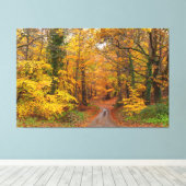 Toile Forêt de l'automne avec chemin (Insitu (Plancher de Bois))
