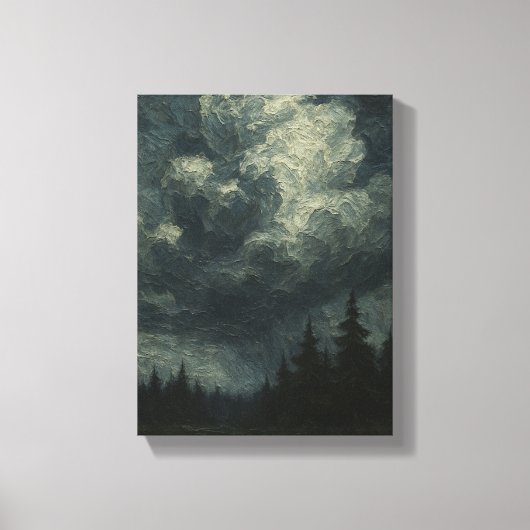 Toile Forêt de nuages de tempête dramatique - Moody Natu (Recto)