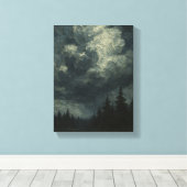 Toile Forêt de nuages de tempête dramatique - Moody Natu (Insitu (Plancher de Bois))