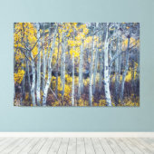 Toile Forêt de Peupliers Trembles en Feuillage d'Automne (Insitu (Plancher de Bois))
