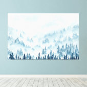 Toile Forêt de pins sous une couverture de neige (Insitu (Plancher de Bois))