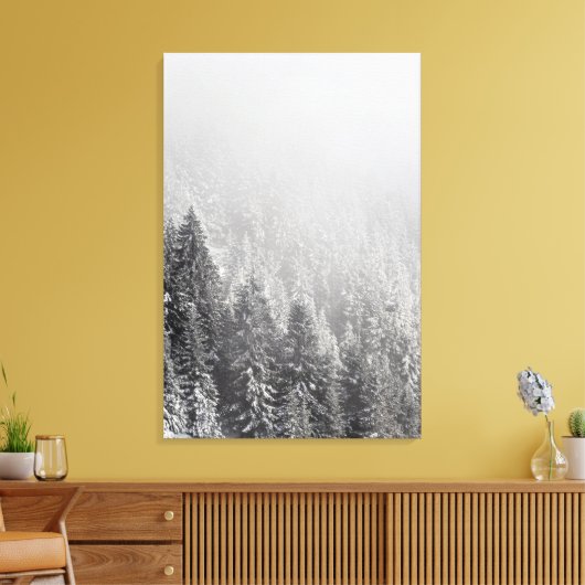 Toile Forêt d'épinette neigeuse enveloppée dans du broui (Insitu(Salon))