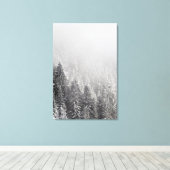 Toile Forêt d'épinette neigeuse enveloppée dans du broui (Insitu (Plancher de Bois))