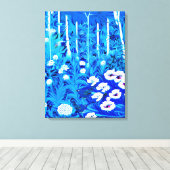 Toile Forêt d'Imaginaires avec fleurs et oiseaux (Insitu (Plancher de Bois))