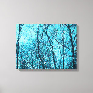 Toile Forêt en azur