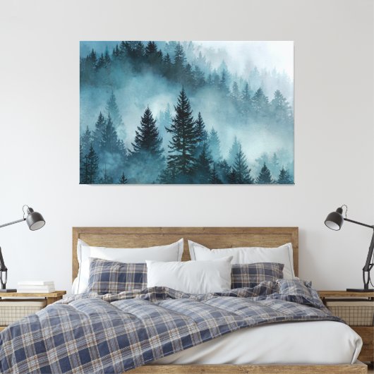 Toile Forêt Enchantée en Bleu (Insitu(Chambre))