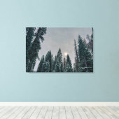 Toile Forêt enneigée avec soleil (Insitu (Plancher de Bois))