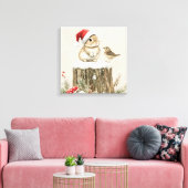 Toile Forêt enneigée Bois hivernal Noël Lapin Oiseau  (Insitu(Salon))