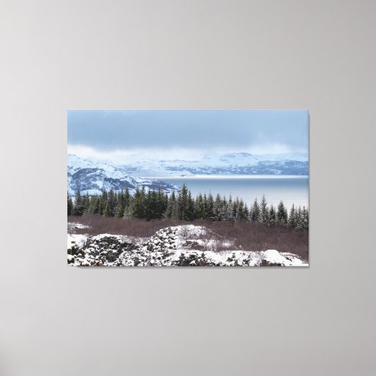 Toile Forêt gelée et lac (Recto)