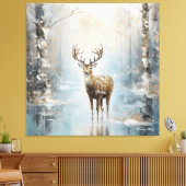 Toile Forêt givre Cerf (Insitu(Salon))