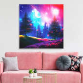 Toile Forêt magique la nuit (Insitu(Salon))