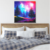 Toile Forêt magique la nuit (Insitu(Chambre))