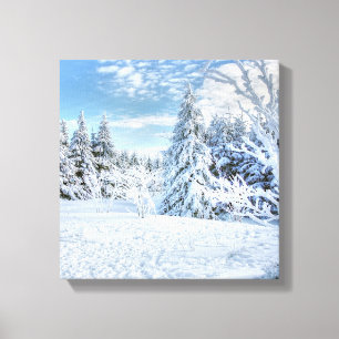 Toile Forêt neigeuse